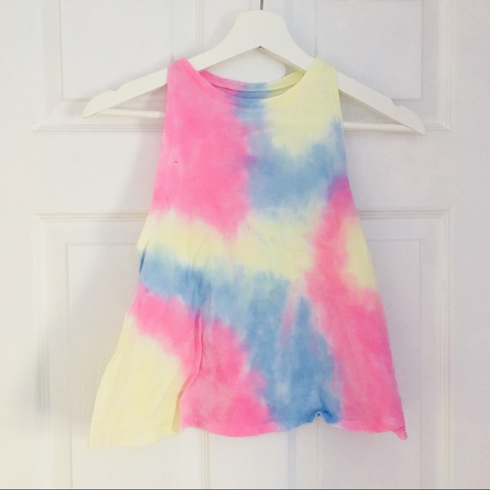 Arizona Jean Co. High Neck Cropped Tie-Dye Tank